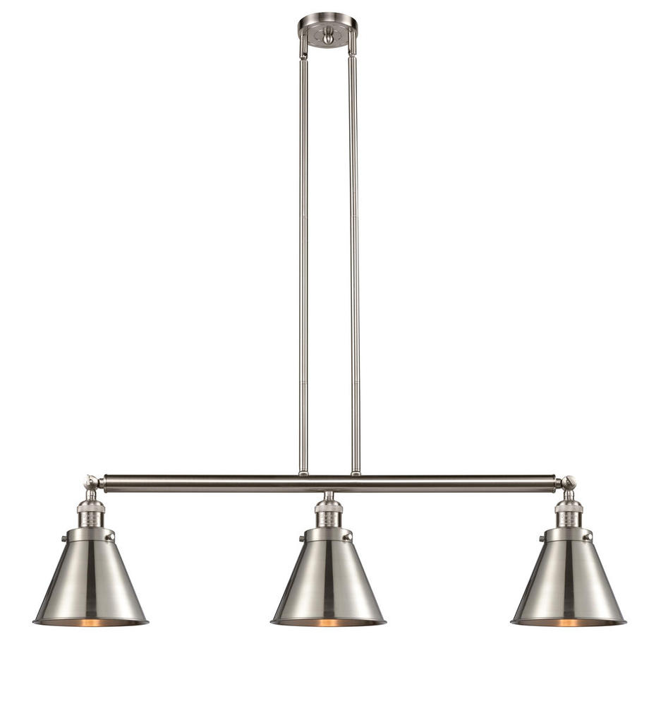 Appalachian - 3 Light - 40 inch - Brushed Satin Nickel - Stem Hung - Adjustable Island Light