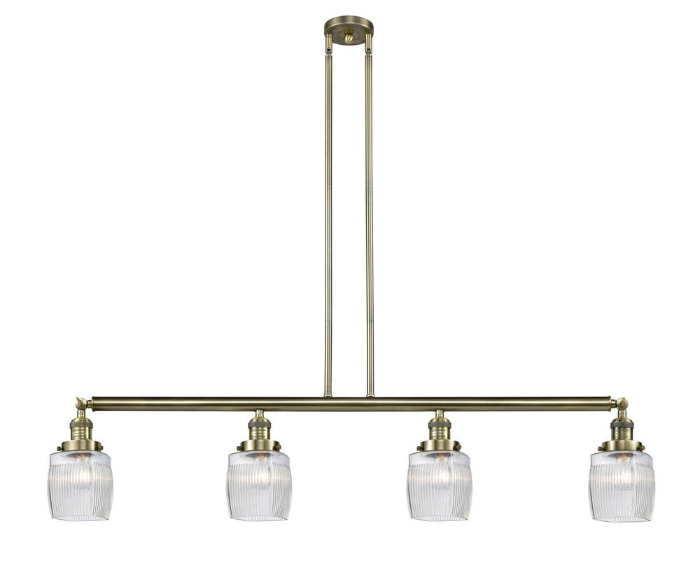 Colton - 4 Light - 50 inch - Antique Brass - Stem Hung - Adjustable Island Light