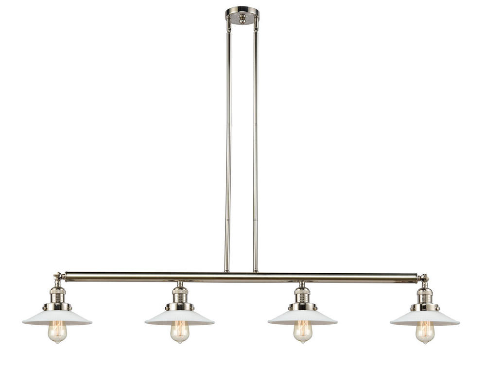 Halophane - 4 Light - 53 inch - Polished Nickel - Stem Hung - Adjustable Island Light