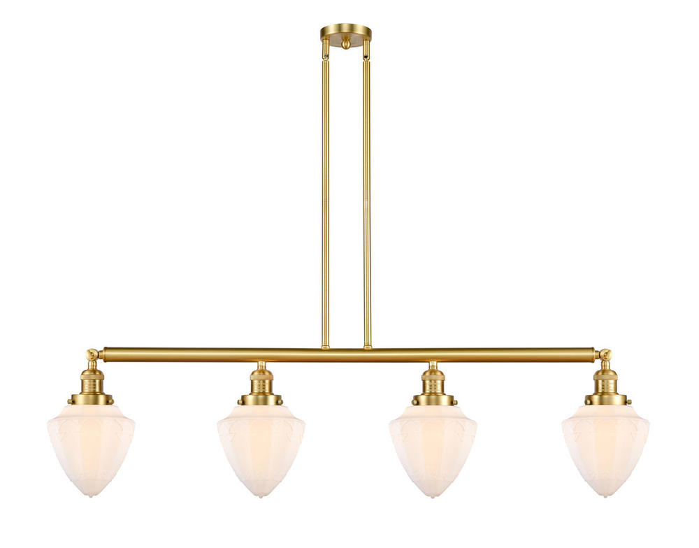Bullet - 4 Light - 50 inch - Satin Gold - Stem Hung - Adjustable Island Light