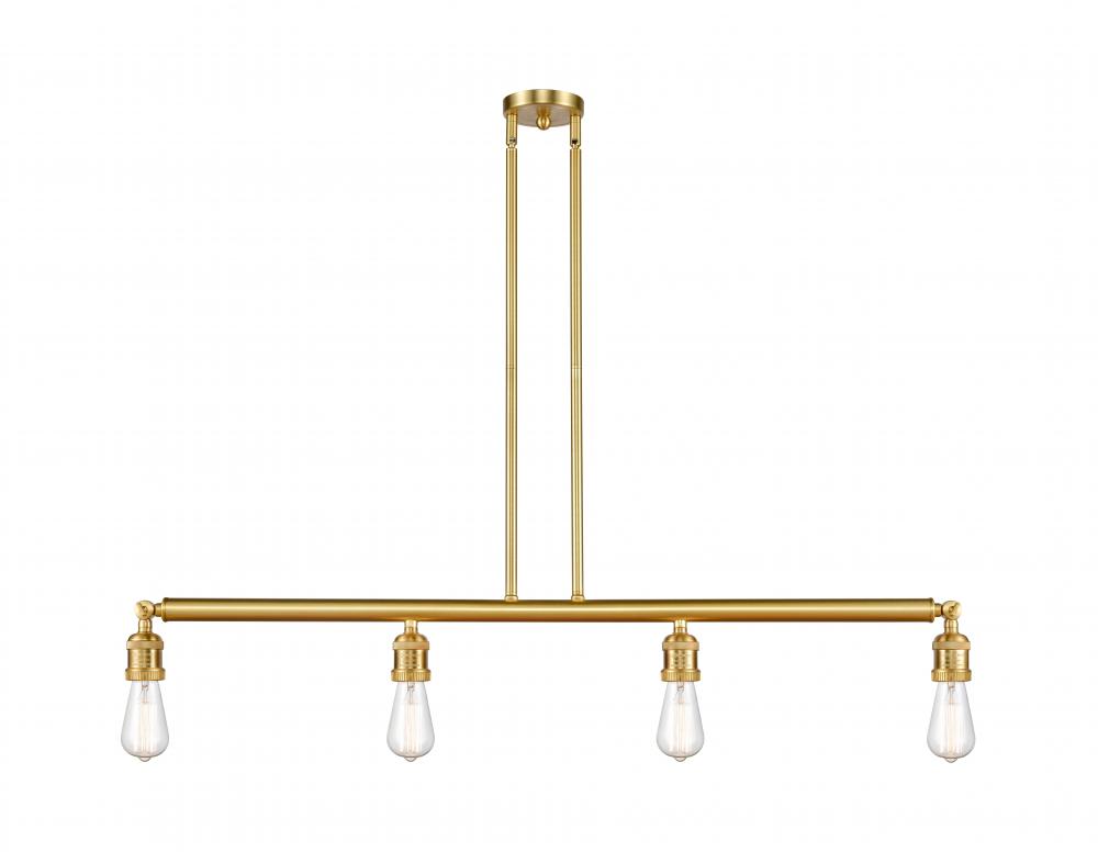 Bare Bulb - 4 Light - 48 inch - Satin Gold - Stem Hung - Island Light