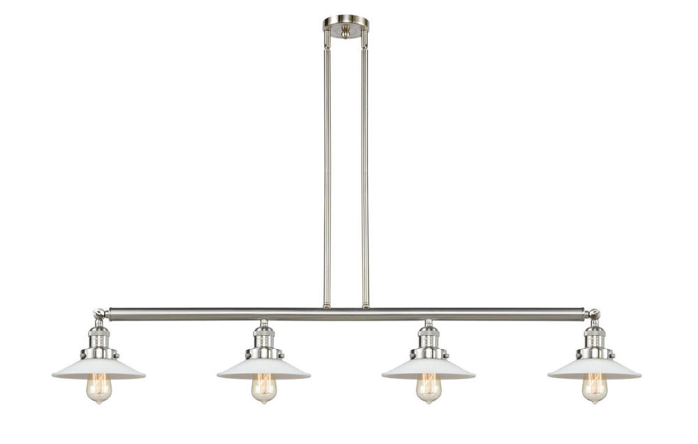 Halophane - 4 Light - 53 inch - Brushed Satin Nickel - Stem Hung - Adjustable Island Light