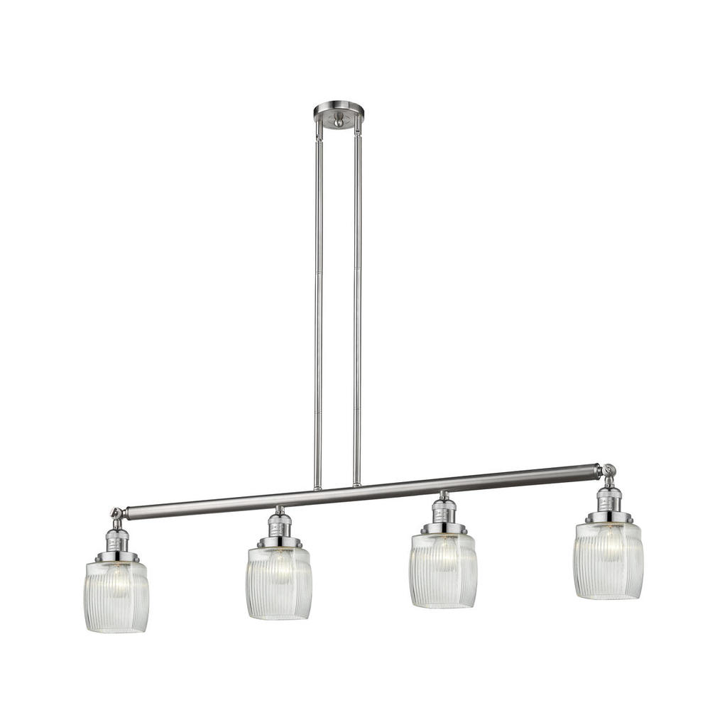 Colton - 4 Light - 50 inch - Brushed Satin Nickel - Stem Hung - Adjustable Island Light