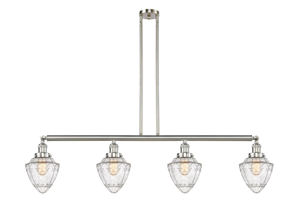 Bullet - 4 Light - 50 inch - Brushed Satin Nickel - Stem Hung - Adjustable Island Light