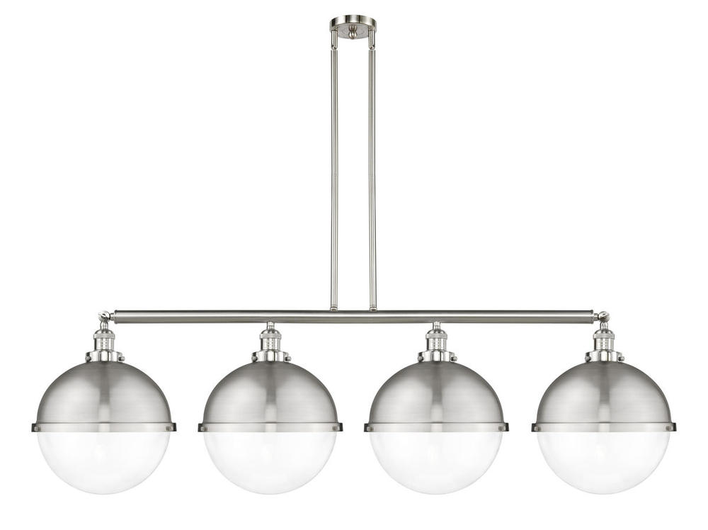 Hampden - 4 Light - 58 inch - Brushed Satin Nickel - Stem Hung - Island Light