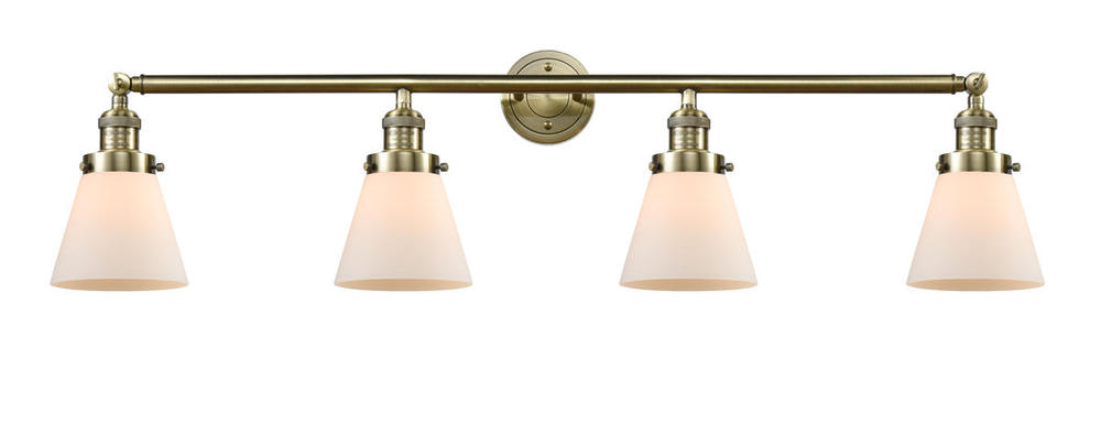 Cone - 4 Light - 42 inch - Antique Brass - Adjustable Bath Vanity Light