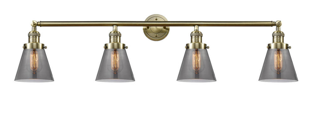Cone - 4 Light - 42 inch - Antique Brass - Adjustable Bath Vanity Light