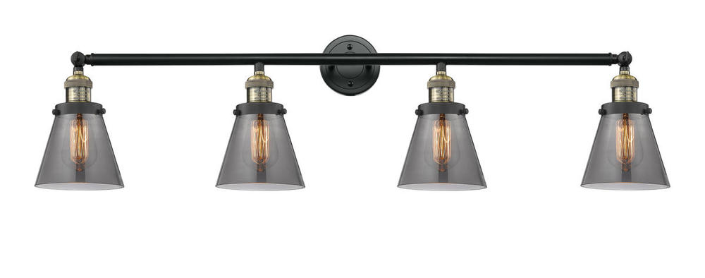 Cone - 4 Light - 42 inch - Black Antique Brass - Adjustable Bath Vanity Light