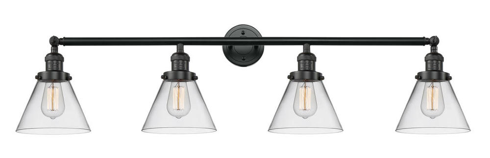 Cone - 4 Light - 44 inch - Matte Black - Adjustable Bath Vanity Light