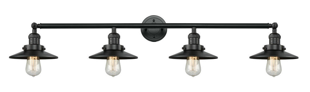 Railroad - 4 Light - 44 inch - Matte Black - Adjustable Bath Vanity Light