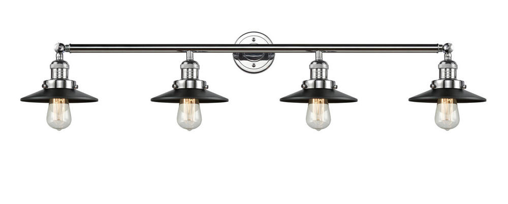 Railroad - 4 Light - 44 inch - Polished Chrome - Adjustable Bath Vanity Light