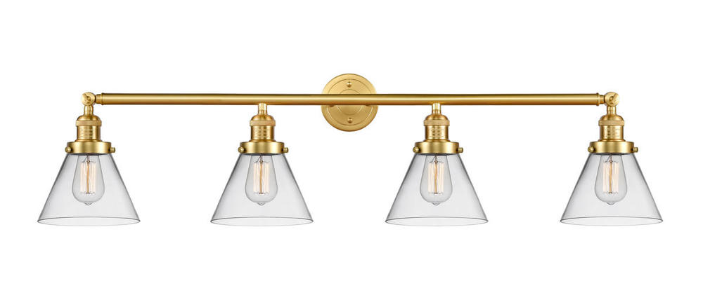 Cone - 4 Light - 44 inch - Satin Gold - Adjustable Bath Vanity Light
