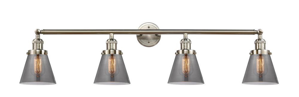 Cone - 4 Light - 42 inch - Brushed Satin Nickel - Adjustable Bath Vanity Light