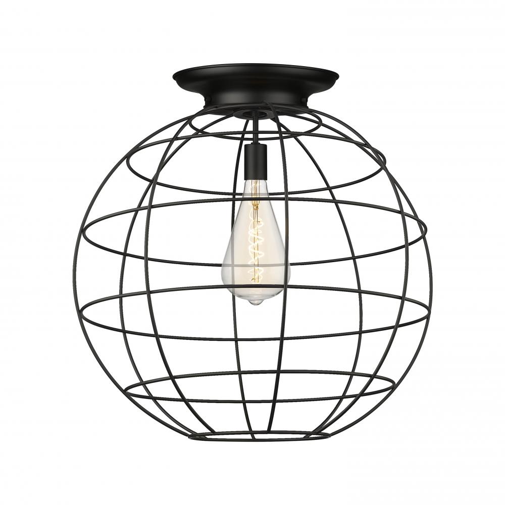 Lake Placid - 1 Light - 22 inch - Matte Black - Flush Mount