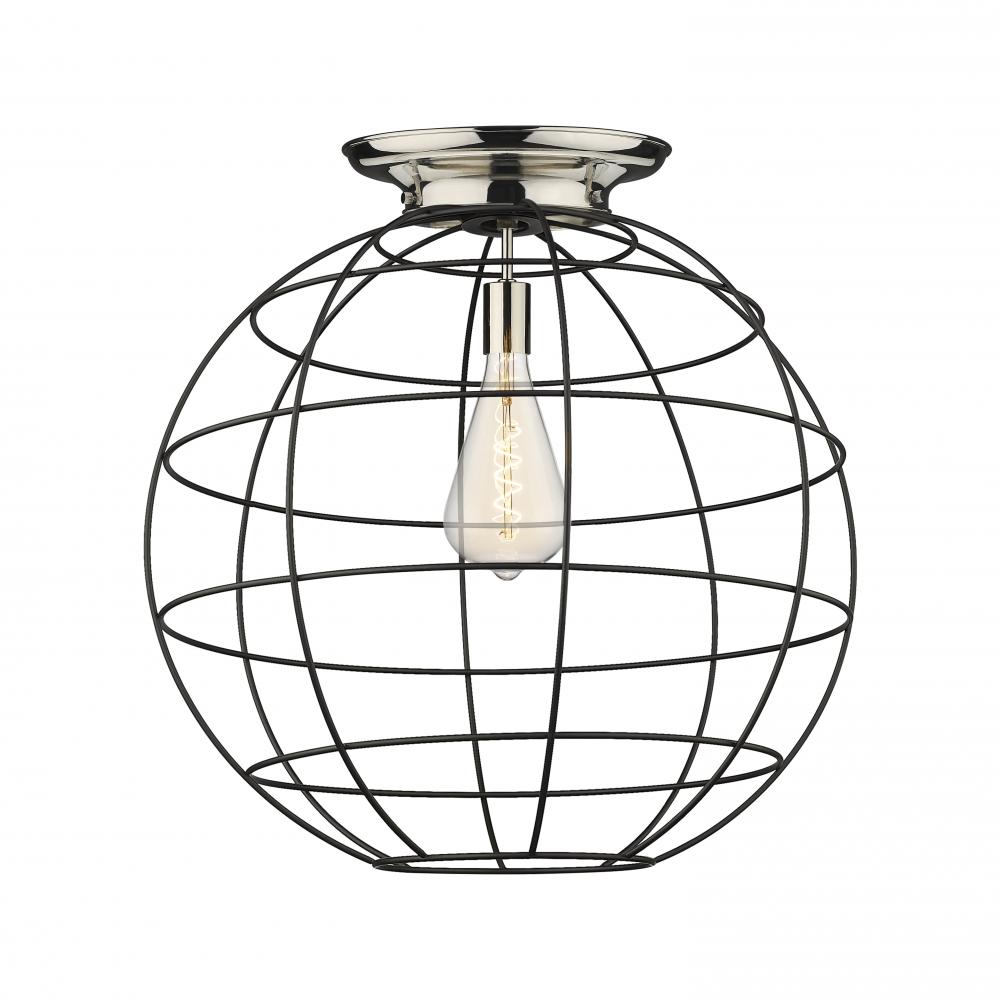 Lake Placid - 1 Light - 22 inch - Polished Nickel - Flush Mount