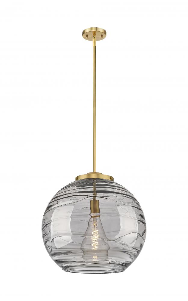 Athens Deco Swirl - 1 Light - 18 inch - Brushed Brass - Stem Hung - Pendant