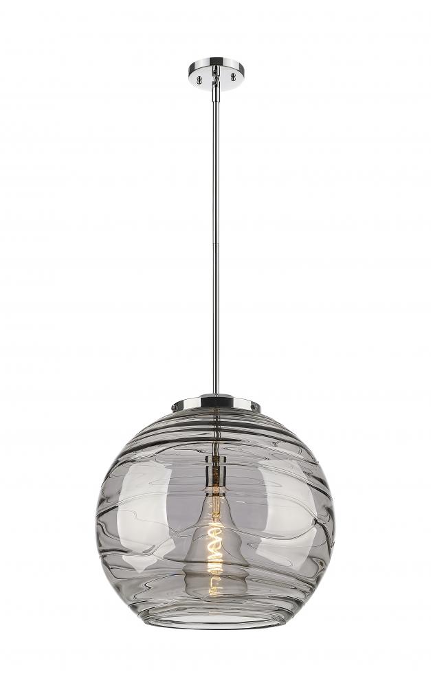 Athens Deco Swirl - 1 Light - 18 inch - Polished Chrome - Stem Hung - Pendant