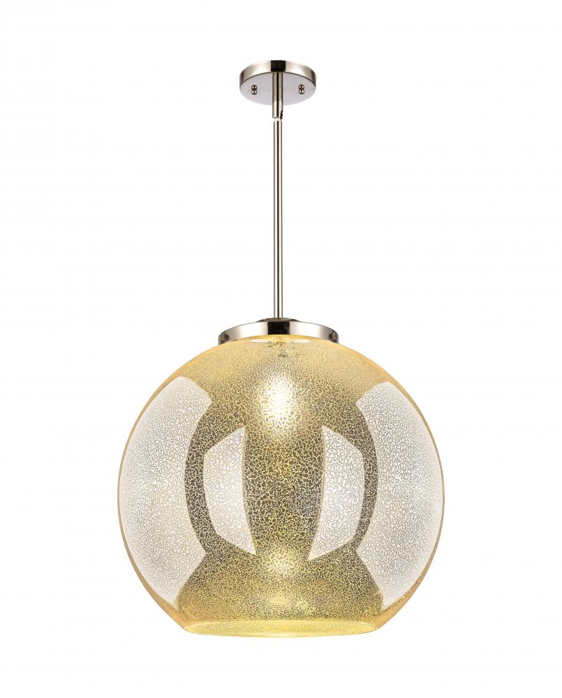 Athens - 1 Light - 18 inch - Polished Nickel - Stem Hung - Pendant