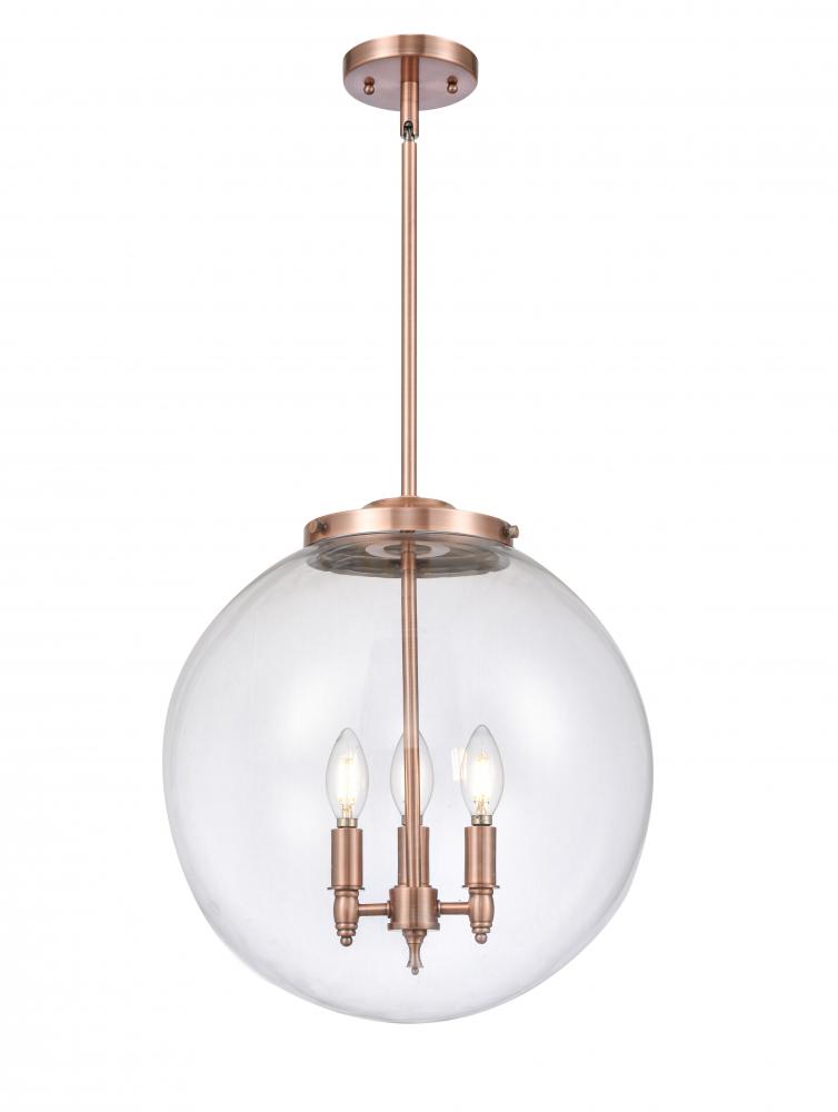Beacon - 3 Light - 16 inch - Antique Copper - Stem hung - Pendant