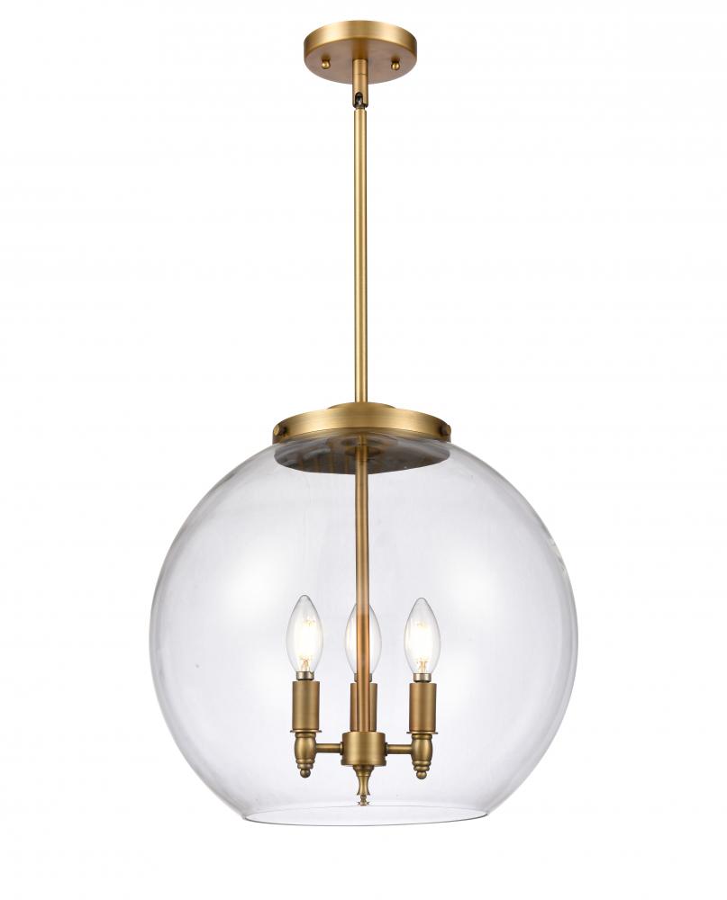 Athens - 3 Light - 16 inch - Brushed Brass - Stem hung - Pendant