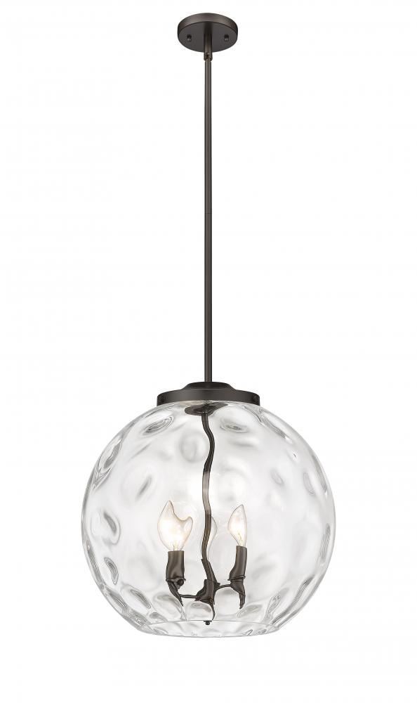 Athens Water Glass - 3 Light - 16 inch - Oil Rubbed Bronze - Stem hung - Pendant