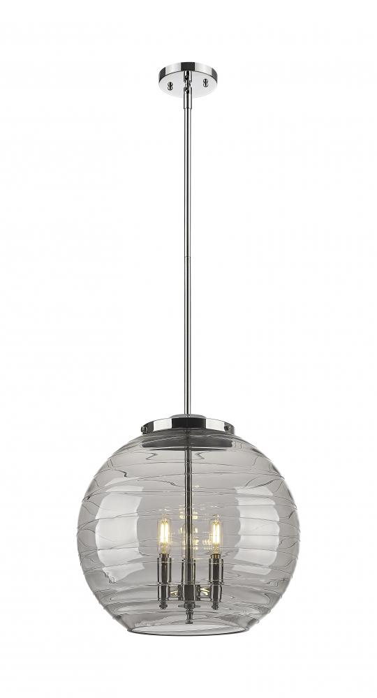 Athens Deco Swirl - 3 Light - 16 inch - Polished Chrome - Cord hung - Pendant