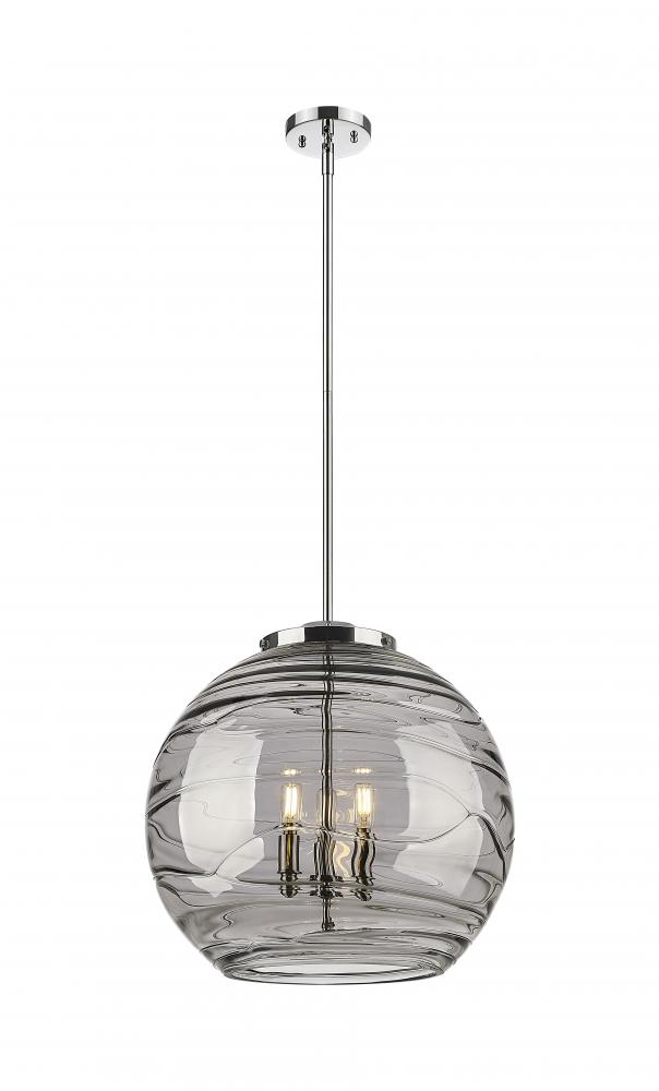 Athens Deco Swirl - 3 Light - 18 inch - Polished Chrome - Stem hung - Pendant