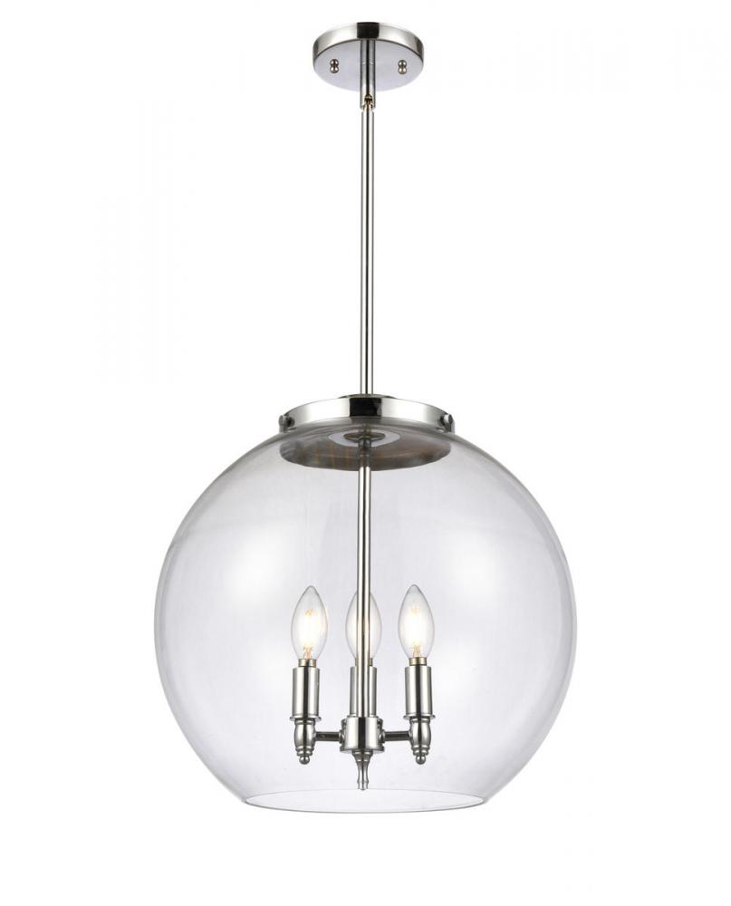 Athens - 3 Light - 16 inch - Polished Chrome - Stem hung - Pendant