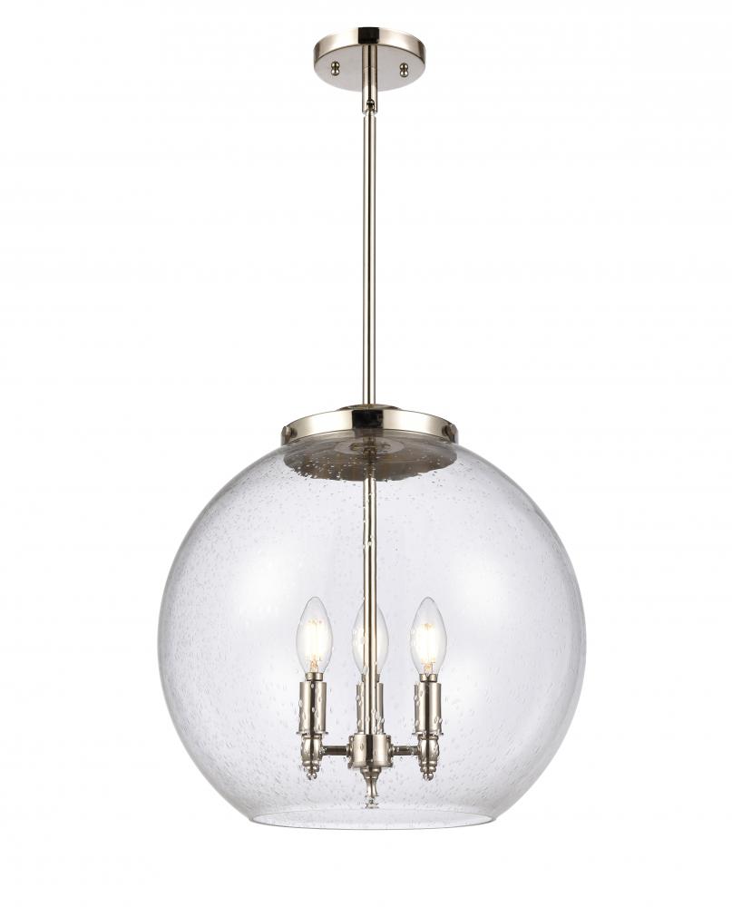 Athens - 3 Light - 16 inch - Polished Nickel - Stem hung - Pendant