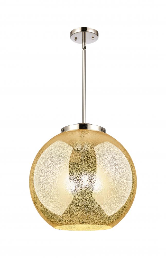 Athens - 3 Light - 16 inch - Polished Nickel - Stem hung - Pendant