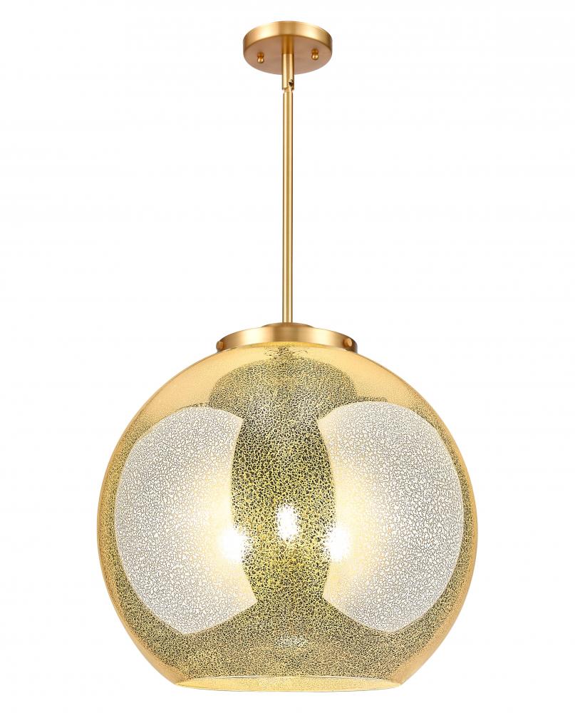 Athens - 3 Light - 18 inch - Satin Gold - Stem hung - Pendant