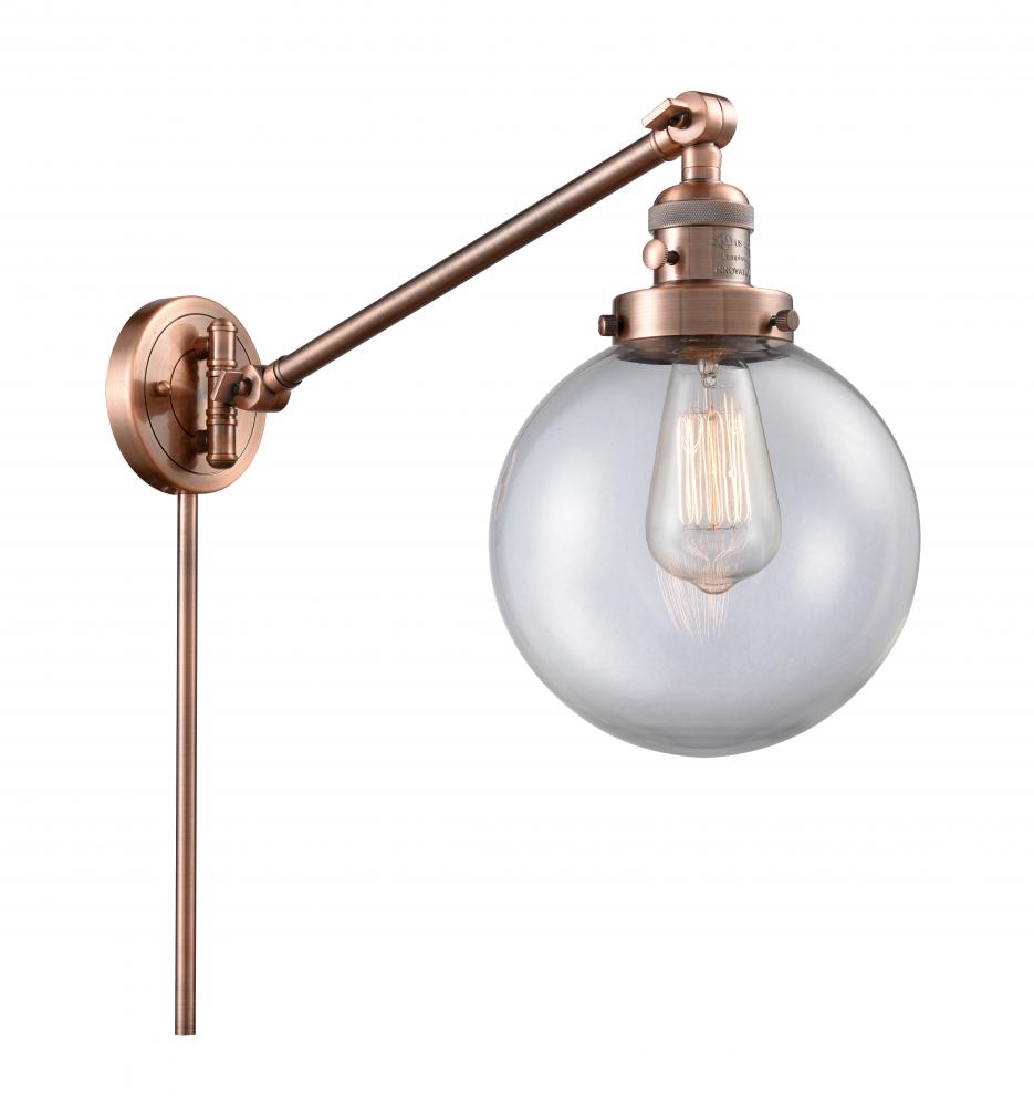 Beacon - 1 Light - 8 inch - Antique Copper -Adjustable Swing Arm
