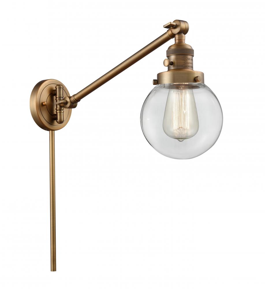 Beacon - 1 Light - 6 inch - Brushed Brass -Adjustable Swing Arm