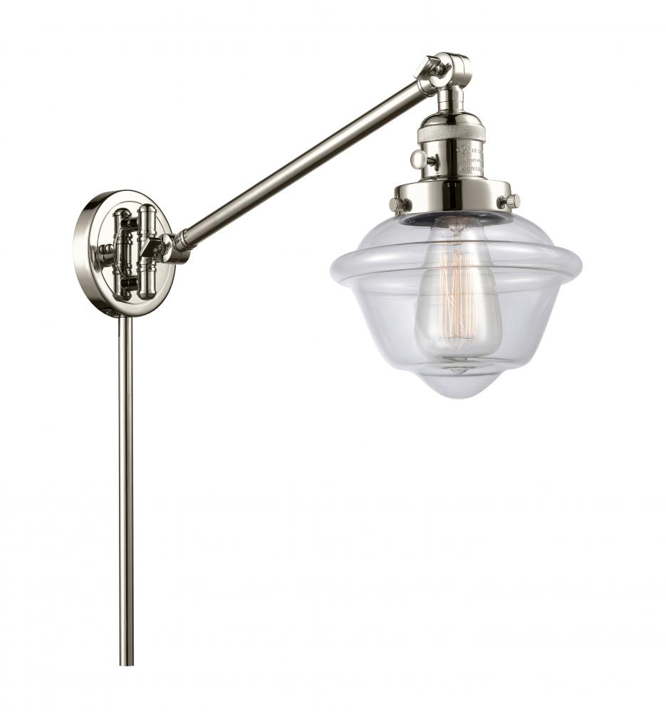 Oxford - 1 Light - 8 inch - Polished Nickel -Adjustable Swing Arm