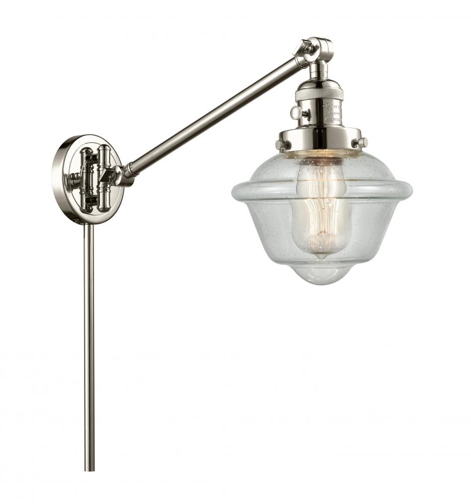 Oxford - 1 Light - 8 inch - Polished Nickel -Adjustable Swing Arm