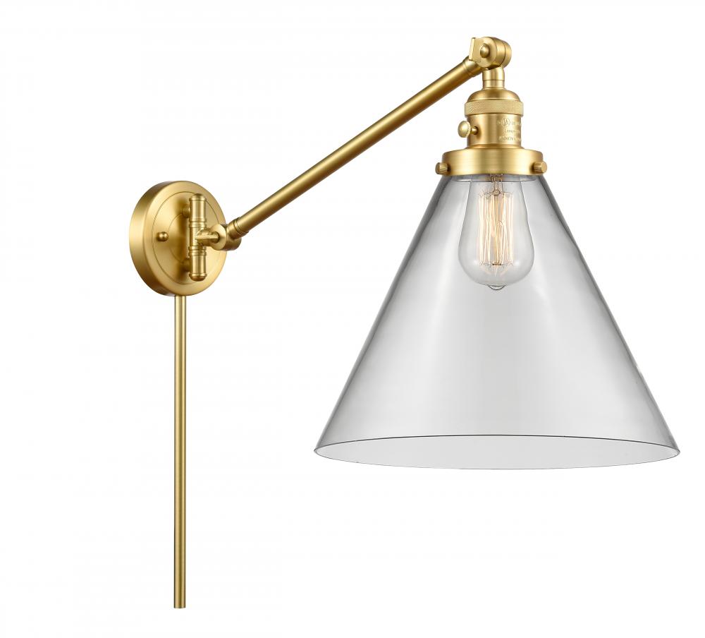 Cone - 1 Light - 12 inch - Satin Gold -Adjustable Swing Arm