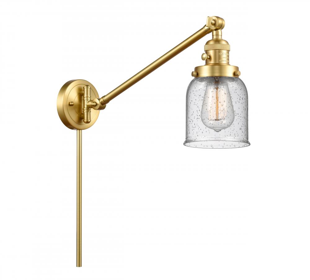 Bell - 1 Light - 8 inch - Satin Gold -Adjustable Swing Arm