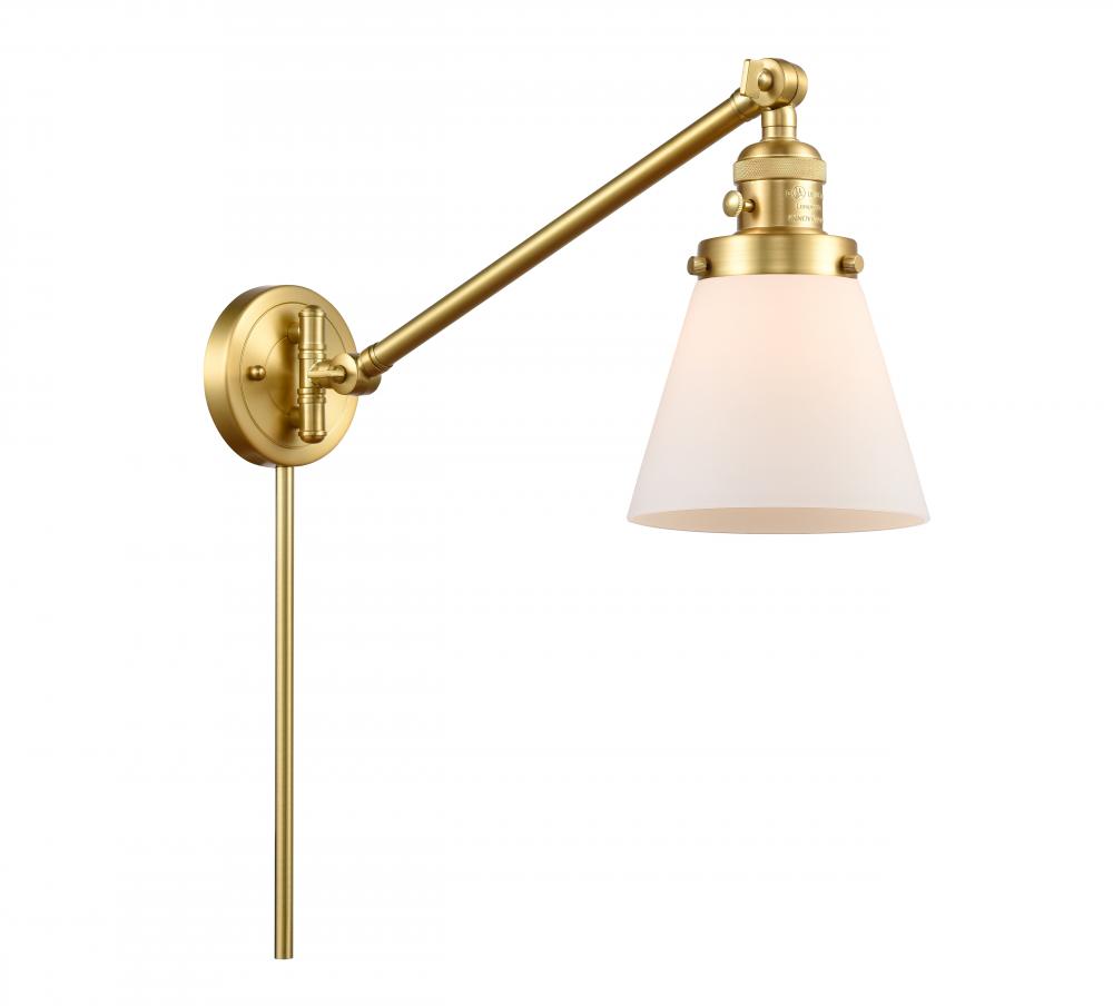Cone - 1 Light - 8 inch - Satin Gold -Adjustable Swing Arm