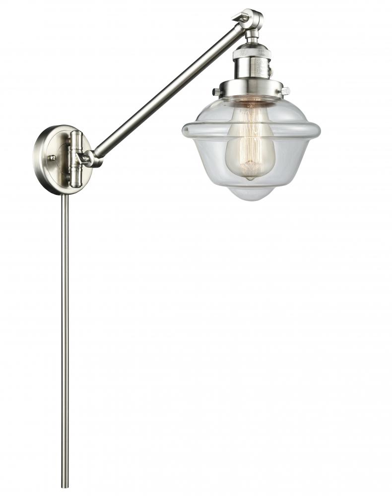 Oxford - 1 Light - 8 inch - Brushed Satin Nickel -Adjustable Swing Arm