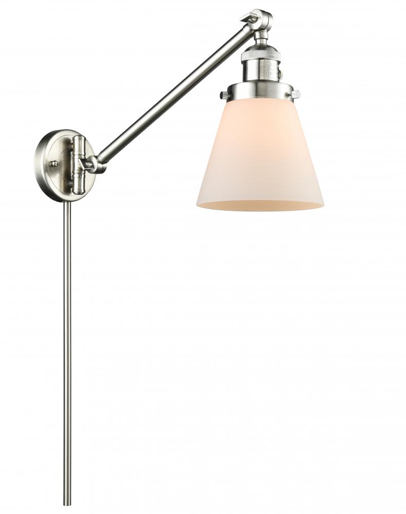 Cone - 1 Light - 8 inch - Brushed Satin Nickel -Adjustable Swing Arm