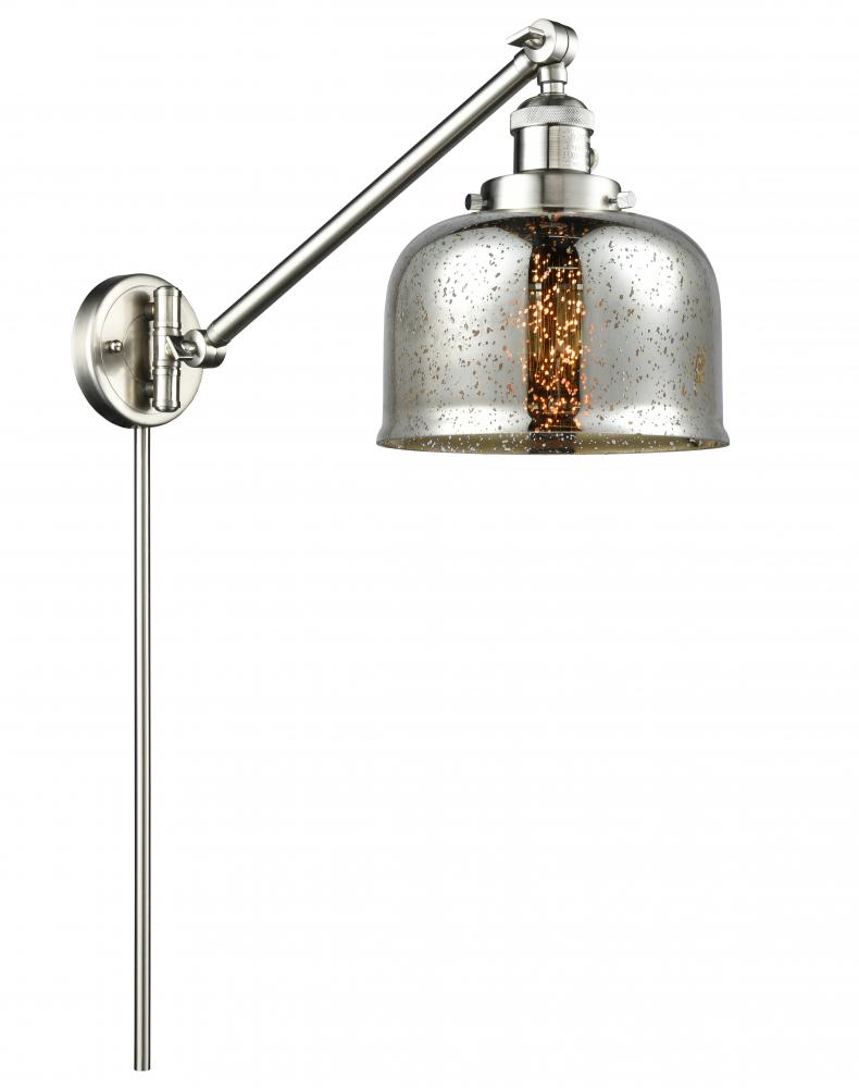 Bell - 1 Light - 8 inch - Brushed Satin Nickel -Adjustable Swing Arm