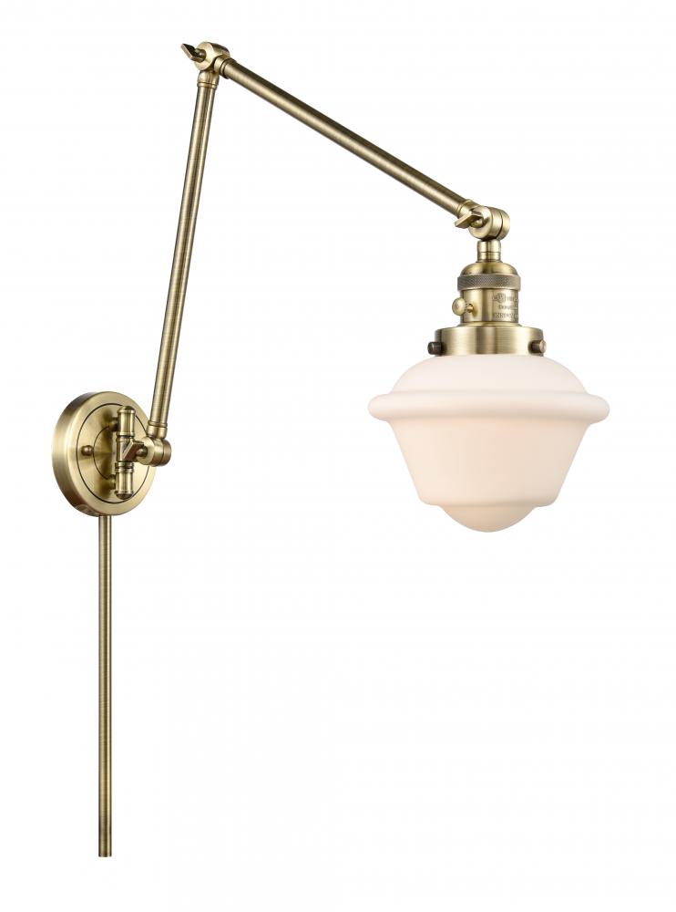 Oxford - 1 Light - 8 inch - Antique Brass -Adjustable Swing Arm