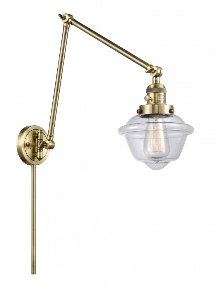 Oxford - 1 Light - 8 inch - Antique Brass -Adjustable Swing Arm