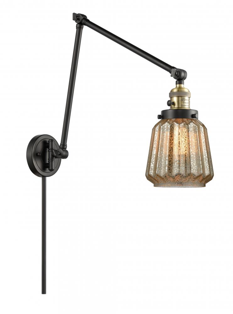 Chatham - 1 Light - 8 inch - Black Antique Brass -Adjustable Swing Arm