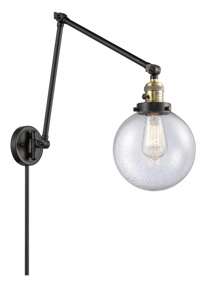 Beacon - 1 Light - 8 inch - Black Antique Brass -Adjustable Swing Arm