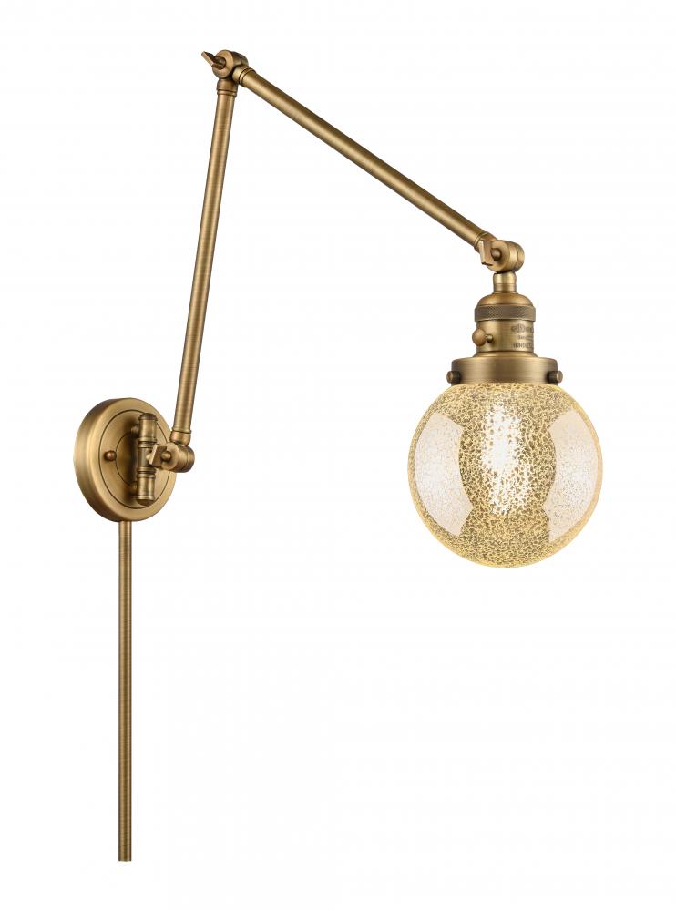 Beacon - 1 Light - 6 inch - Brushed Brass -Adjustable Swing Arm