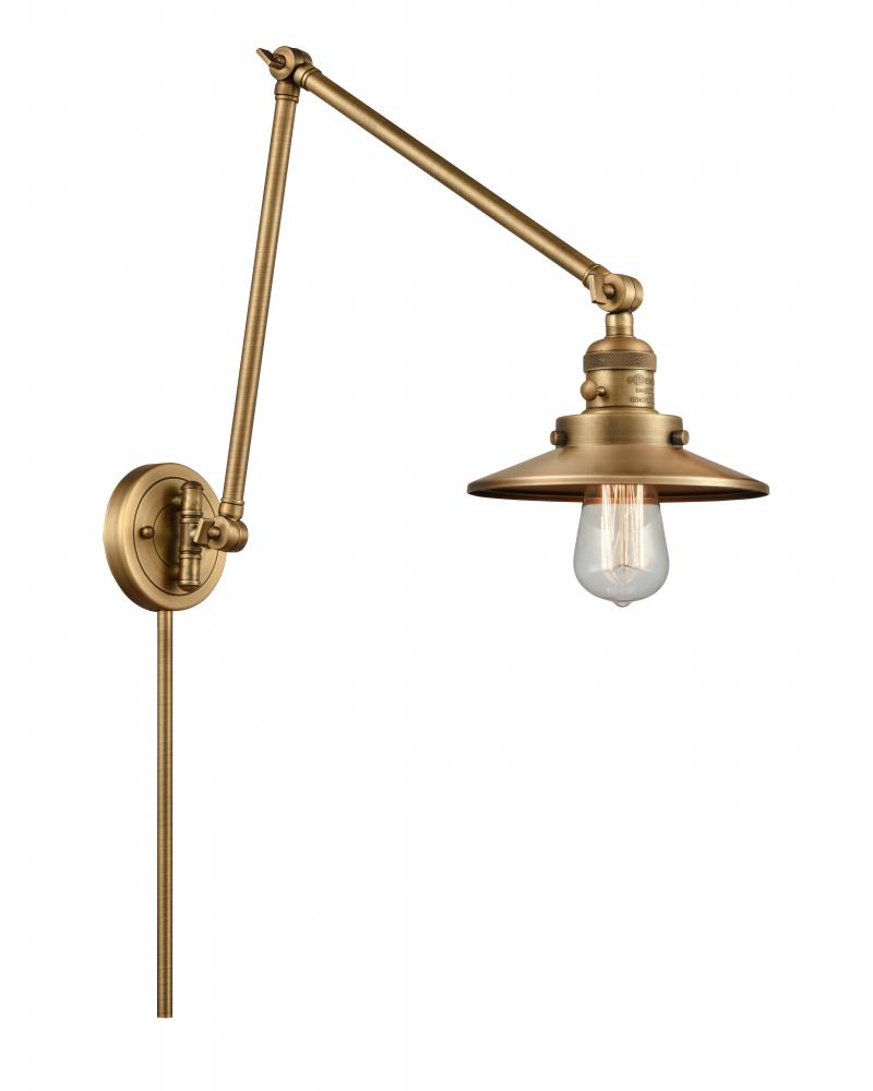 Railroad - 1 Light - 8 inch - Brushed Brass - Swing Arm