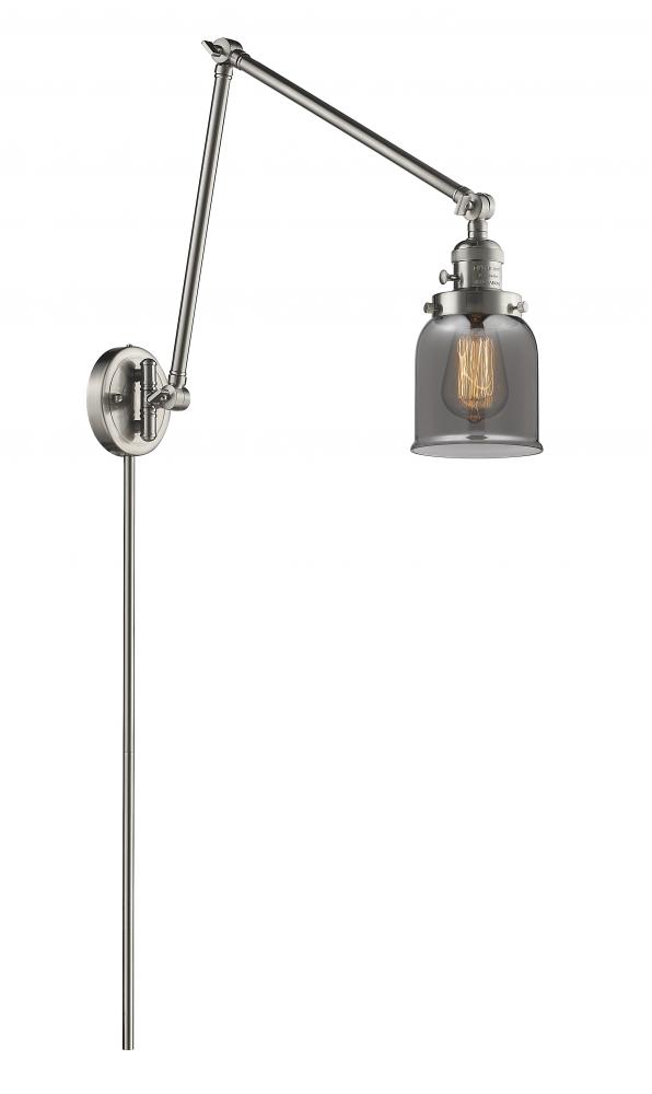 Bell - 1 Light - 8 inch - Brushed Satin Nickel -Adjustable Swing Arm