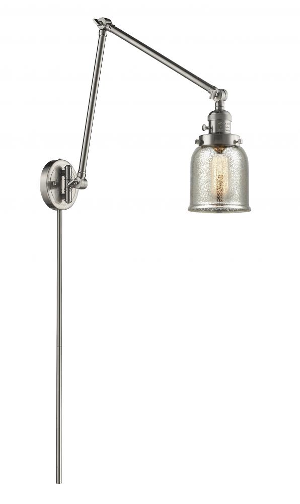 Bell - 1 Light - 8 inch - Brushed Satin Nickel -Adjustable Swing Arm
