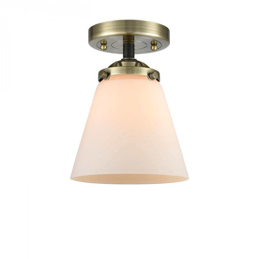 Cone - 1 Light - 6 inch - Black Antique Brass - Semi-Flush Mount